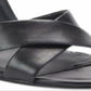 DKNY Sapatos femininos de couro com bico aberto e tira no tornozelo, clássicos, pretos, tamanho 7,5