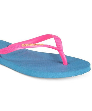 Havaianas Slim Logo Pop Up Signature Chinelo Feminino Azul Tamanho 9/10W