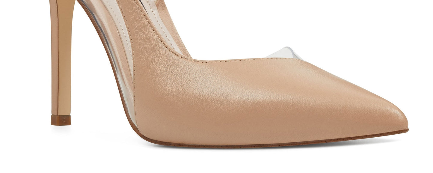 Sapatos slingback de vinil caramelo Nine West femininos, marrom, tamanho 8,5 M