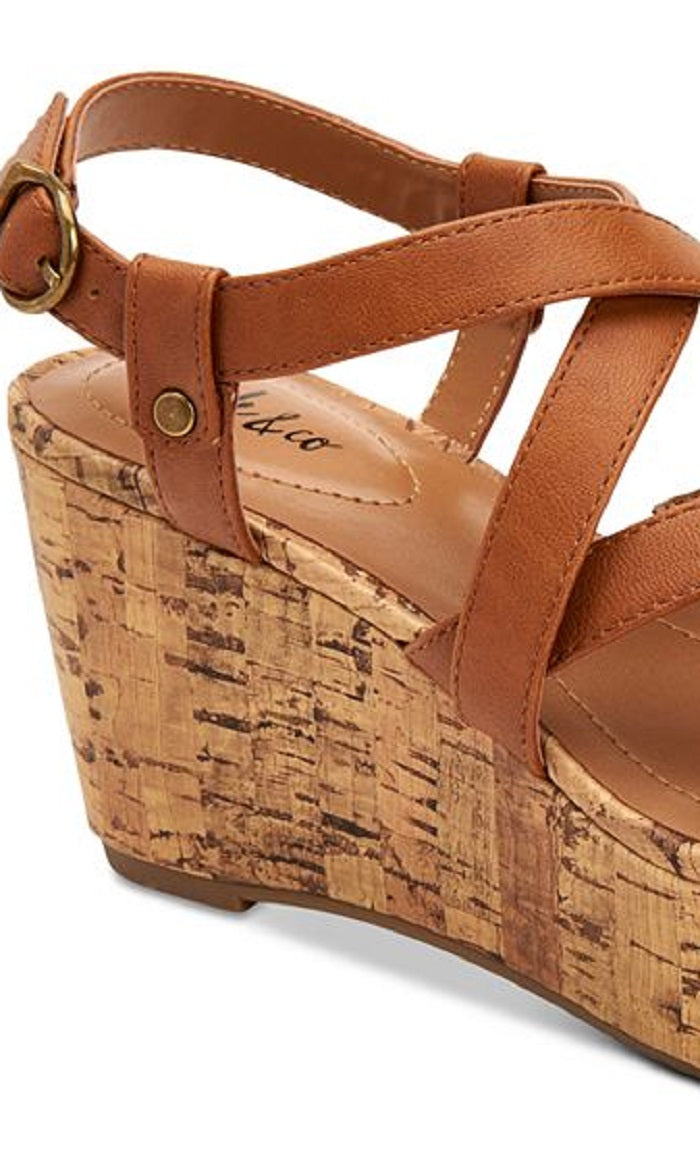 Sandálias femininas Ionna Wedge da Style &amp; Co, marrom, tamanho 5,5 M