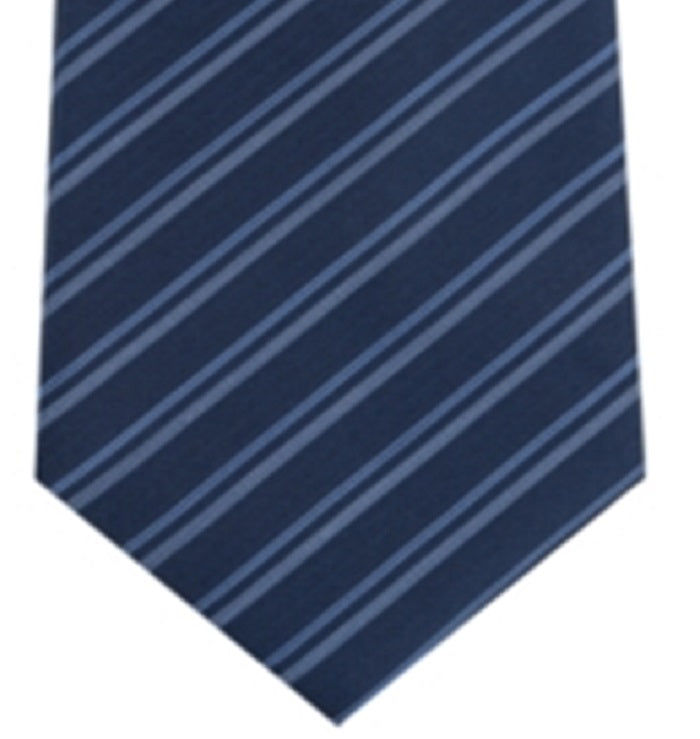 Gravata fina listrada dupla masculina Kenneth Cole, azul, tamanho único