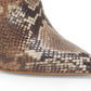 Botas femininas Jessica Simpson Layra Fabric bico fino na altura do tornozelo marrom tamanho 5 M