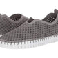 Sapatilhas femininas Steven by Steve Madden Limber perfuradas em couro cinza, tamanho 9,5M