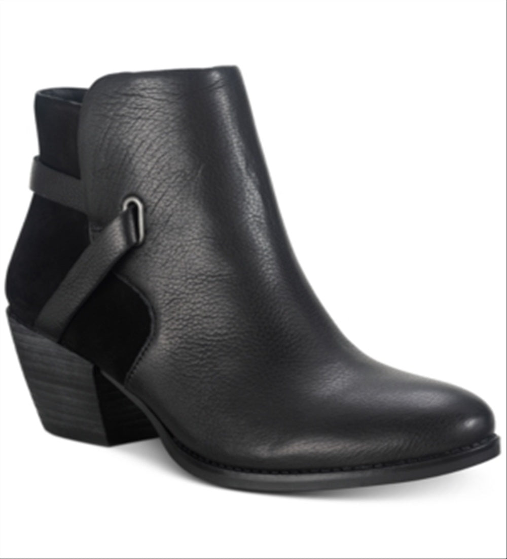 Botas femininas American Rag Ashlyn de couro, pretas, tamanho 7,5 M