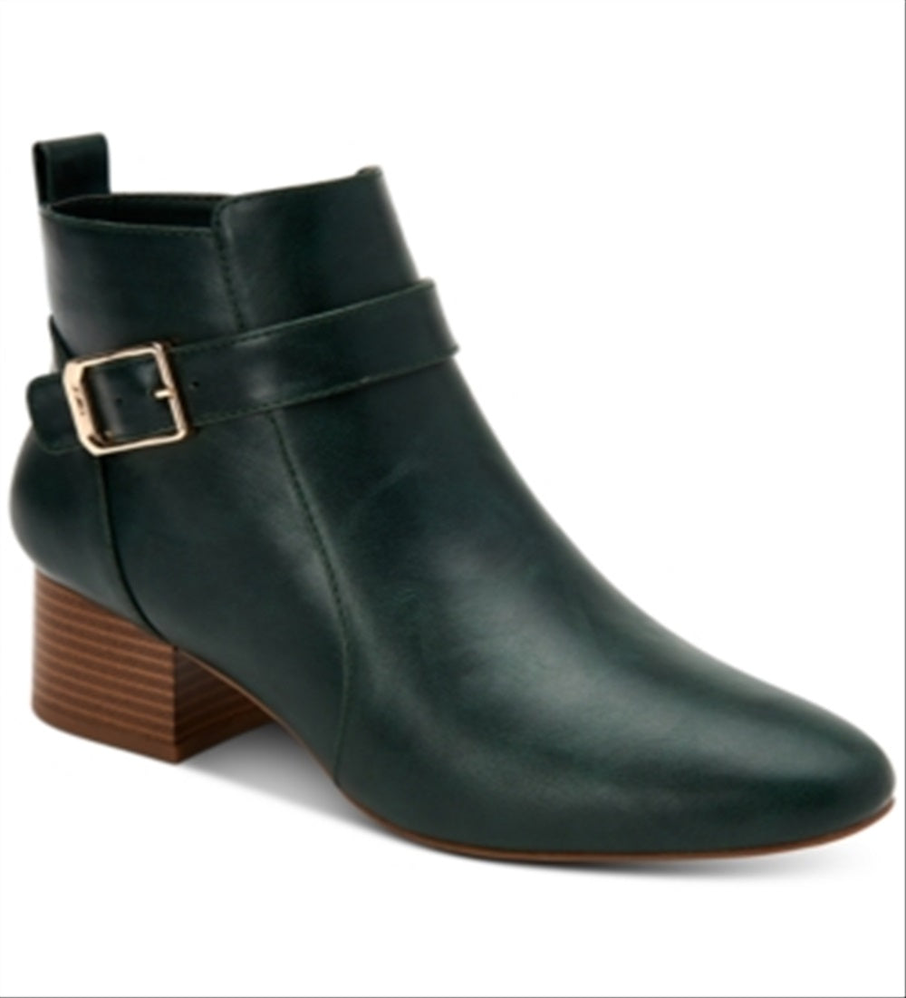 Botas femininas Charter Club Katiaa de couro sintético com fivela, verde, tamanho 9,5 M