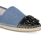Sapatilhas de balé femininas Circus by Sam Edelman Metallic Loretta Espadrille, tamanho 7 M, azul