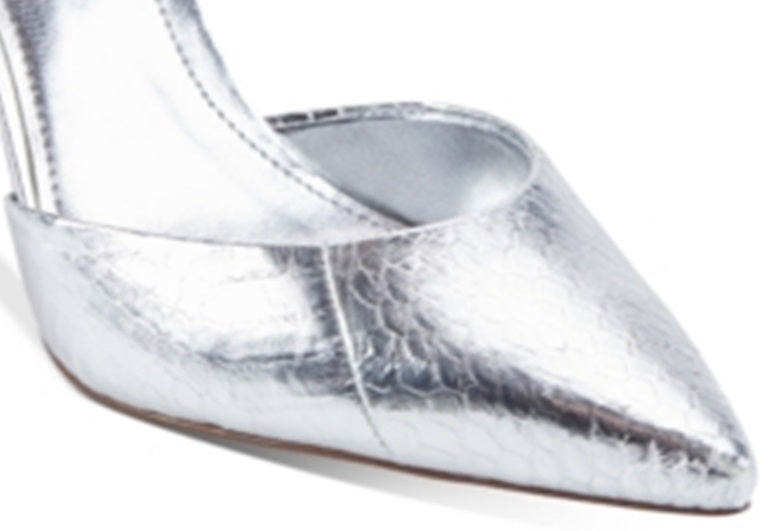 DKNY Jax Metallic Slingback Scarpin Feminino Prateado Tamanho 7,5M