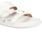 Aqua College Sloan Leather Feminino Aberto Toe Casual Slide Branco Tamanho 8,5 M