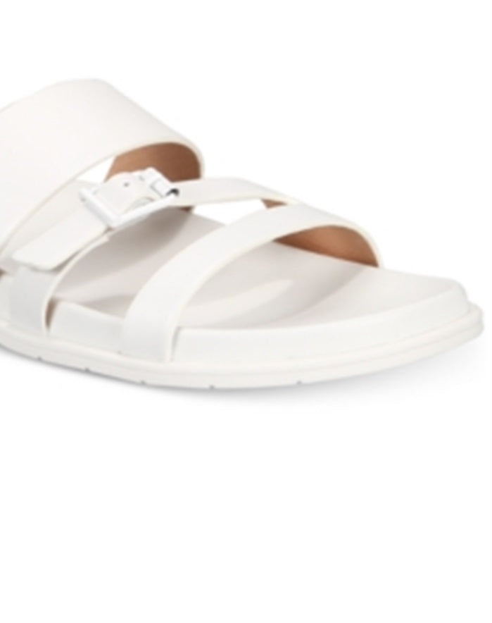 Aqua College Sloan Leather Feminino Aberto Toe Casual Slide Branco Tamanho 8,5 M