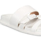 Aqua College Sloan Leather Feminino Aberto Toe Casual Slide Branco Tamanho 8,5 M
