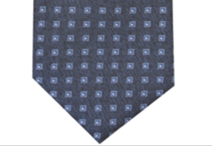 Gravata de seda clássica Alfani Masculina Geometric Collins Neat Azul Tamanho Regular