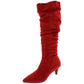 Botas femininas Bar III Edina de camurça sintética, cano médio, tamanho 5,5 M, vermelhas