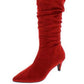 Botas femininas Bar III Edina de camurça sintética, cano médio, tamanho 5,5 M, vermelhas