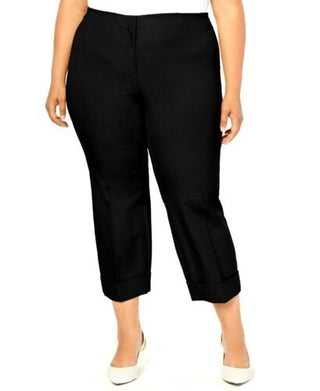 Calça Alfani Plus Size Feminina com Punhos e Cordão Preto 14 W