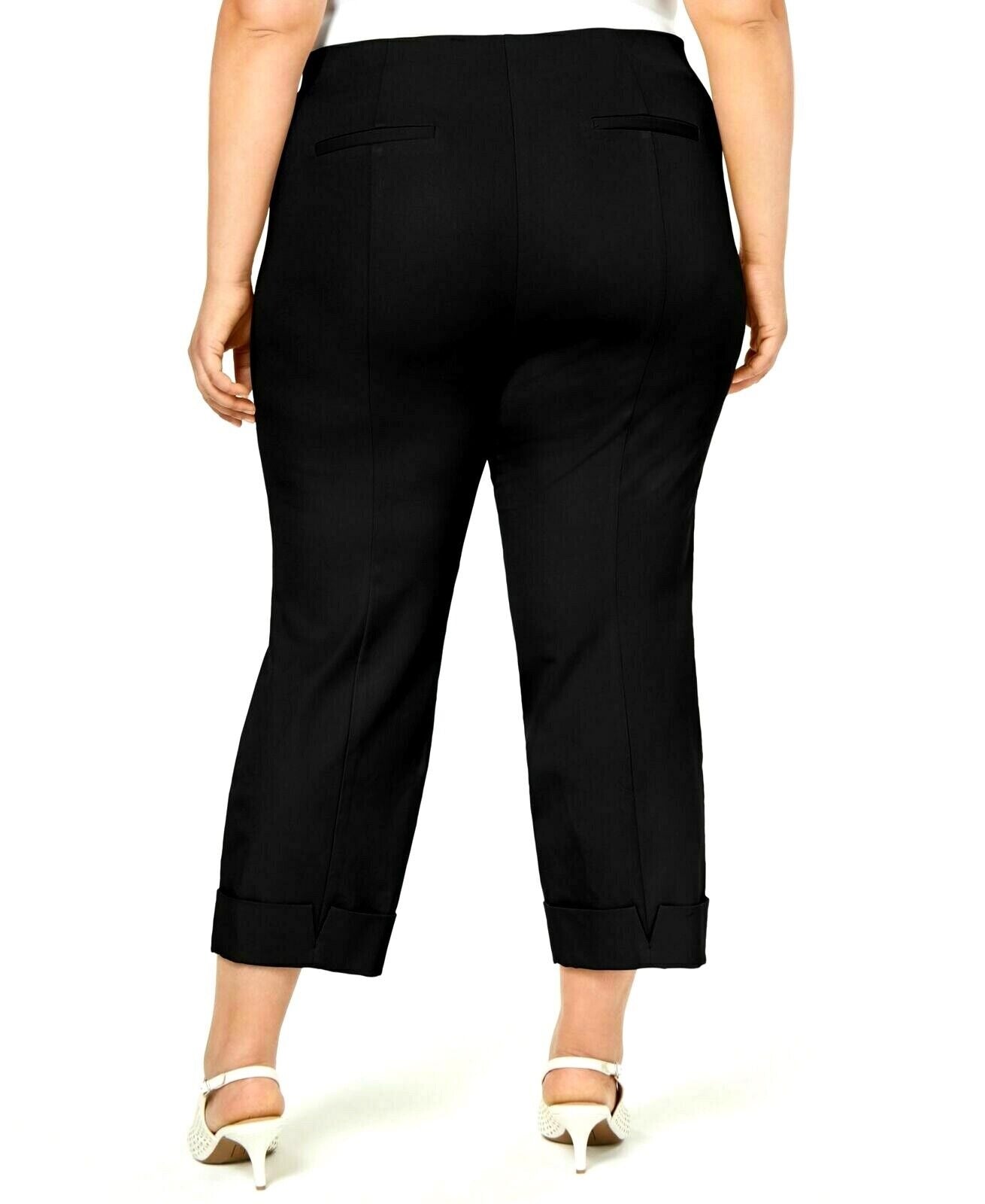 Calça Alfani Plus Size Feminina com Punhos e Cordão Preto 14 W