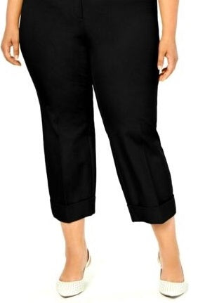 Calça Alfani Plus Size Feminina com Punhos e Cordão Preto 14 W