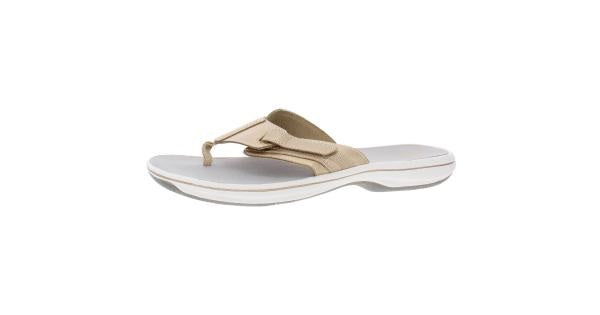 Chinelo Clarks Brinkley Sail Thong Slip-on Feminino Cinza Tamanho 7 M