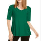 Túnica feminina Alfani com decote em V e alças finas, verde, tamanho X-S