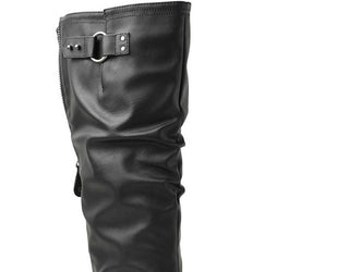 Botas de montaria femininas XOXO Maxfield Wide F Tall, pretas, tamanho 5,5