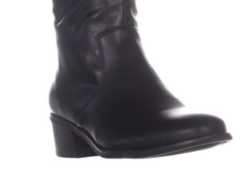 Botas femininas Bar III Vayla com zíper e salto alto, pretas, tamanho 11 M