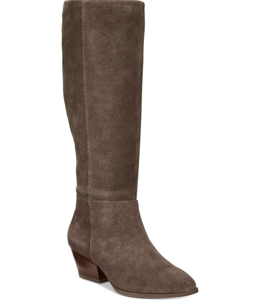 Botas femininas estilo Izalea Crocodilo bico fechado tornozelo marrom tamanho 7,5 M