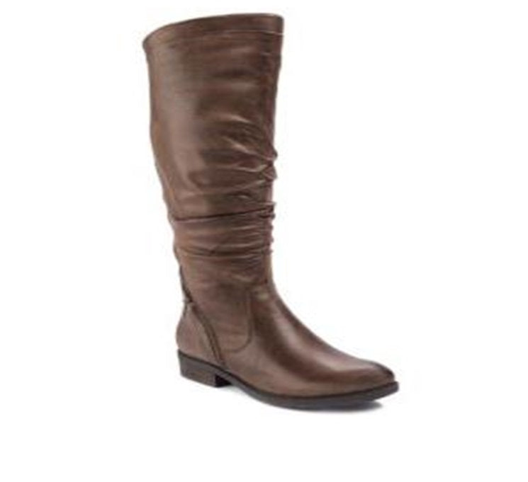Botas de montaria femininas Yulissa de couro sintético Bare Traps, tamanho 8 M, marrom