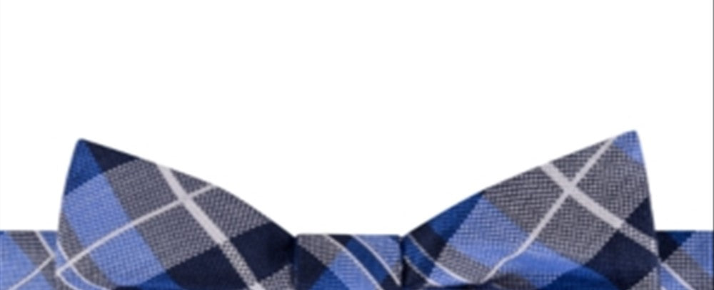 Gravata borboleta xadrez masculina Tommy Hilfiger azul tamanho regular
