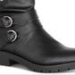 Botas de combate femininas American Rag Brinley com bico fechado e cano médio, pretas, tamanho 11 M
