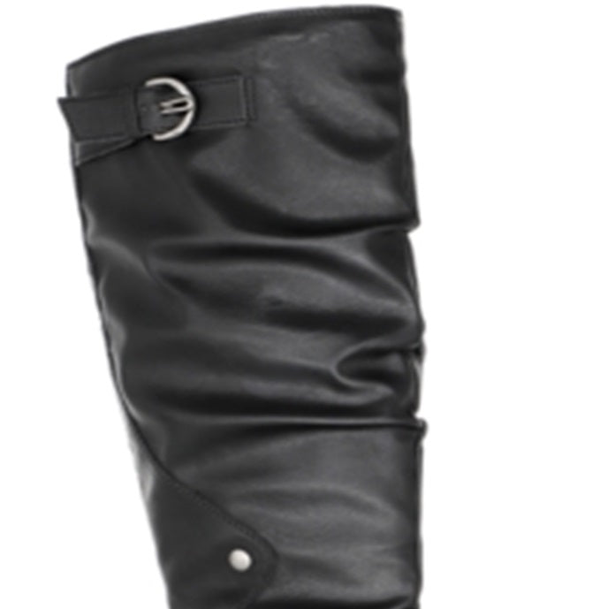 Botas de combate femininas American Rag Brinley com bico fechado e cano médio, pretas, tamanho 11 M