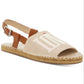 Sandálias femininas Ellen DeGeneres com alpargatas de couro Skylin com logotipo "Love" marrom, tamanho 10 M