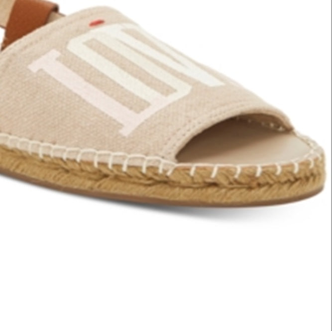 Sandálias femininas Ellen DeGeneres com alpargatas de couro Skylin com logotipo "Love" marrom, tamanho 10 M
