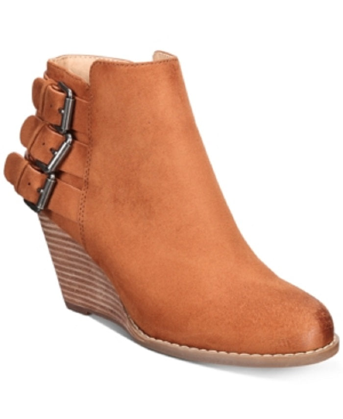 Botas femininas Dolce Vita Ginalee com bico fechado e cano curto, marrom, tamanho 5,5 M