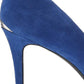 Calvin Klein Gayle Suede Scarpin Bico Fino Feminino Azul Tamanho 7,5 M