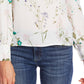 Top feminino CeCe de inverno com acabamento em crochê botânico marrom, tamanho pequeno