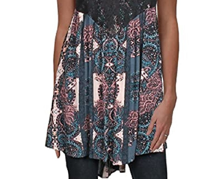 Top trapézio Count Me in feminino da Free People, preto, tamanho X-S