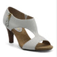 Adrienne Vittadini Venus Leather Peep Toe Bootie Feminino Branco Tamanho 7,5 M