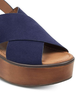 Indigo Rd. Sapatos de salto alto Fayina femininos, camurça sintética, azul verão, tamanho 7,5 M