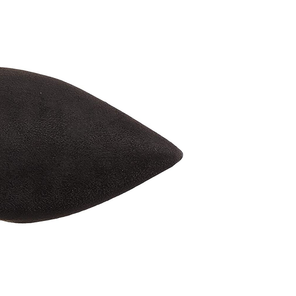 Botas femininas Steve Madden Dominique de cano alto e bico fino, tamanho 7 M, pretas