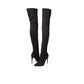 Botas femininas Steve Madden Dominique de cano alto e bico fino, tamanho 7 M, pretas
