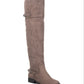 Botas femininas American Rag com fivela e zíper, bico redondo, salto bloco, marrom, tamanho 7,5 M
