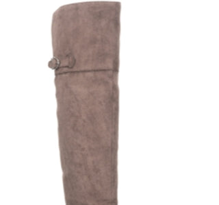 Botas femininas American Rag com fivela e zíper, bico redondo, salto bloco, marrom, tamanho 7,5 M