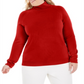 Karen Scott Suéter Feminino Plus Gola Alta Luxsoft Vermelho Tamanho 1X