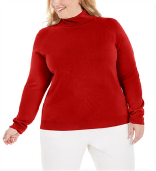 Karen Scott Suéter Feminino Plus Gola Alta Luxsoft Vermelho Tamanho 1X