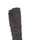 Botas femininas XOXO de couro Minkler, bico redondo, cano médio, cinza, tamanho 5W