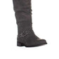 Botas femininas XOXO de couro Minkler, bico redondo, cano médio, cinza, tamanho 5W