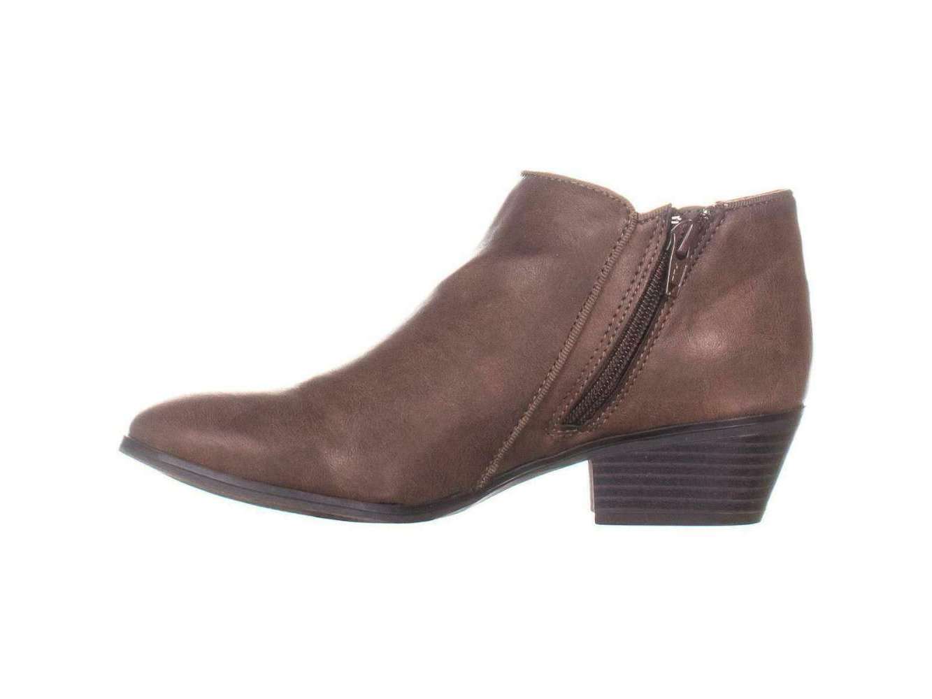 Botas femininas acolchoadas com zíper e salto bloco Wileyy Almond Toe, estilo Style &amp; Co, marrom, tamanho 8,5 M