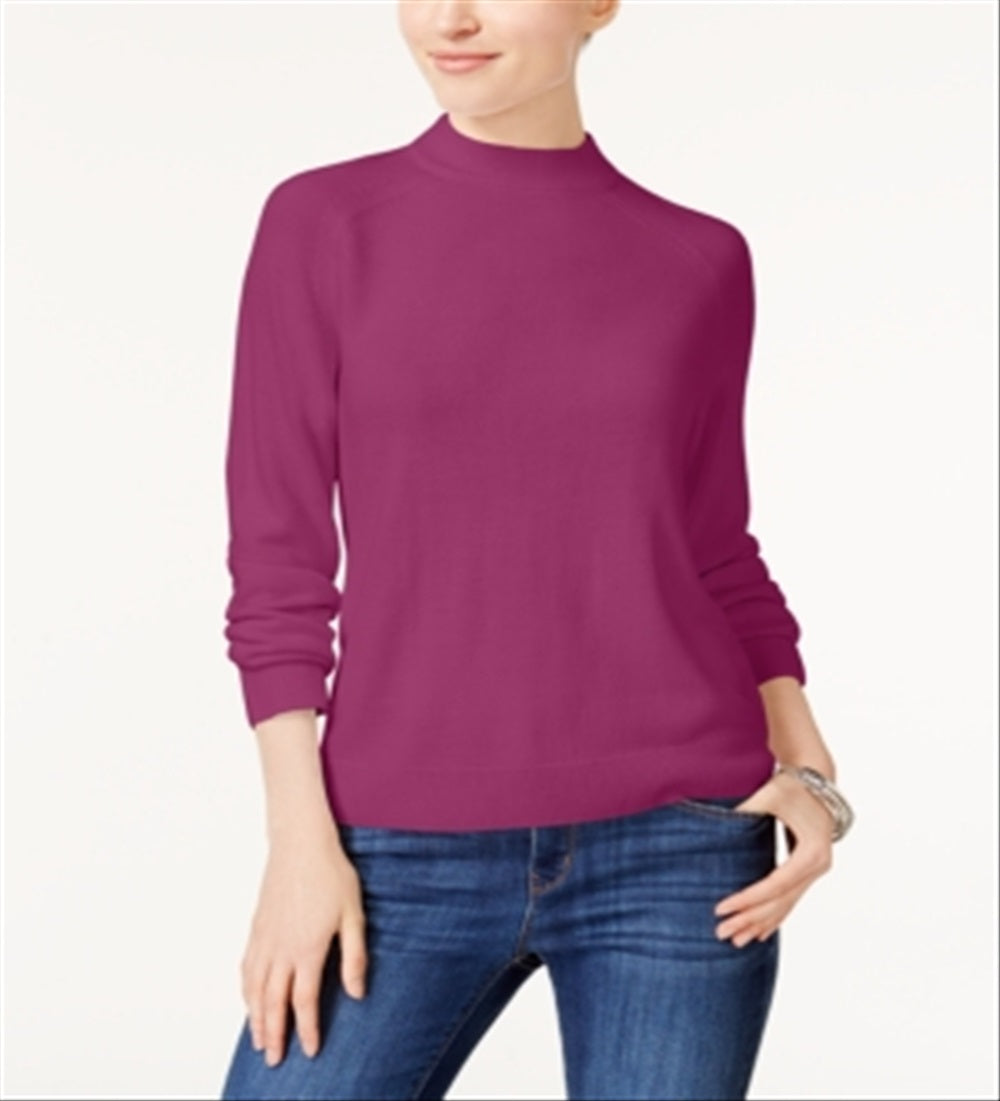 Karen Scott Suéter Feminino com Zíper nas Costas e Gola Simulada Roxo Tamanho XXG