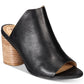 Mules de couro Hilaire de cortiça feminino Lucca Lane, preto, tamanho 7,5 M