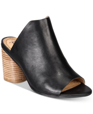 Mules de couro Hilaire de cortiça feminino Lucca Lane, preto, tamanho 7,5 M
