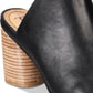 Mules de couro Hilaire de cortiça feminino Lucca Lane, preto, tamanho 7,5 M